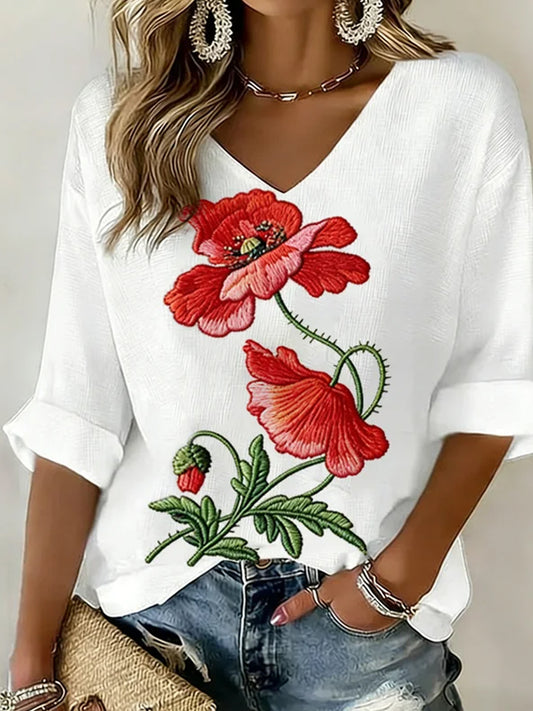 Retro Anniversary Art Print Casual Top