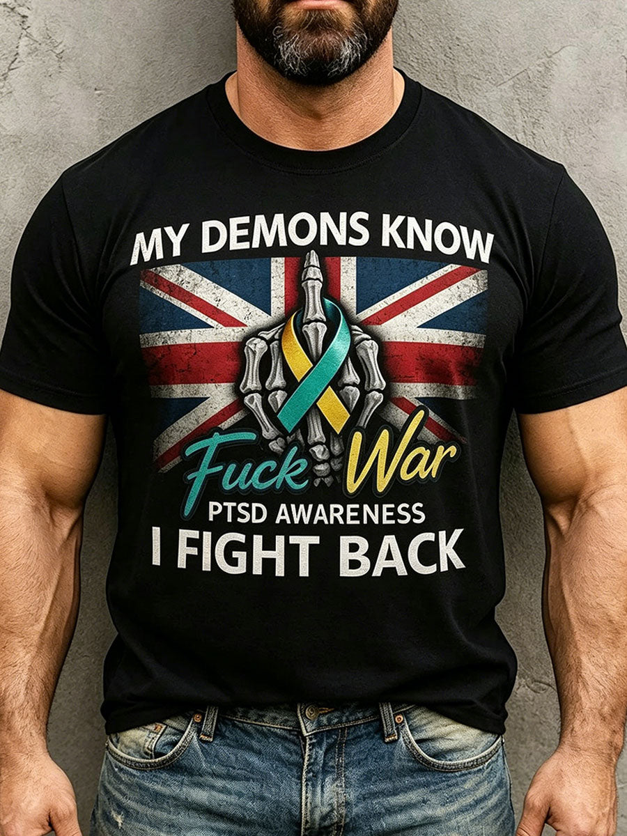 Men's PTSD Awareness Art Printed T-shirt
