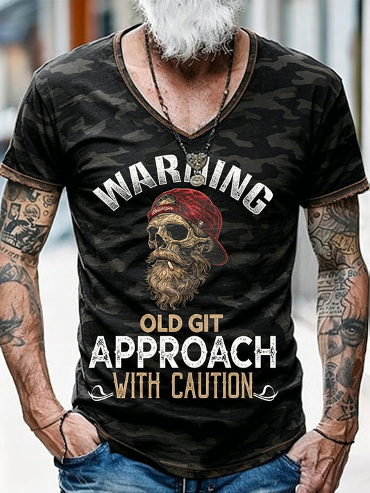 Old Fuckers Club Printed Vintage Fashion Loose Short Sleeve T-Shirt