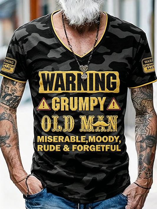 Old Fuckers Club Printed Vintage Fashion Loose Short Sleeve T-Shirt