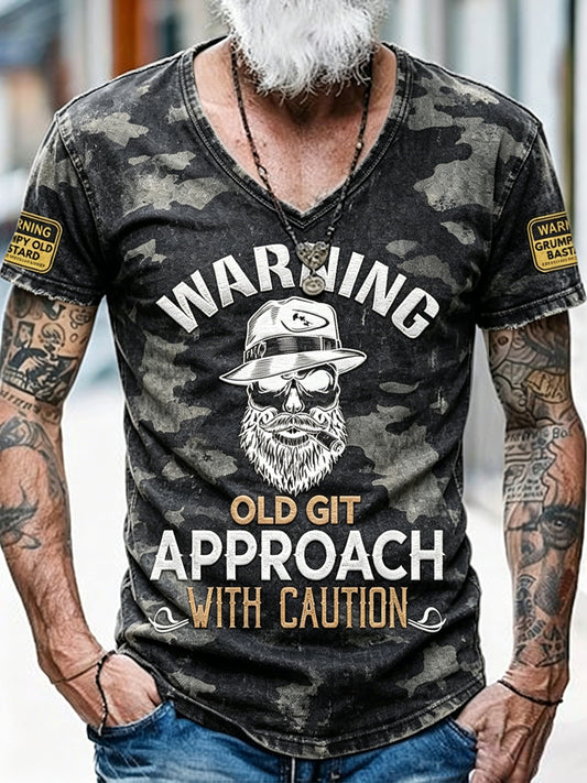 Old Fuckers Club Printed Vintage Fashion Loose Short Sleeve T-Shirt