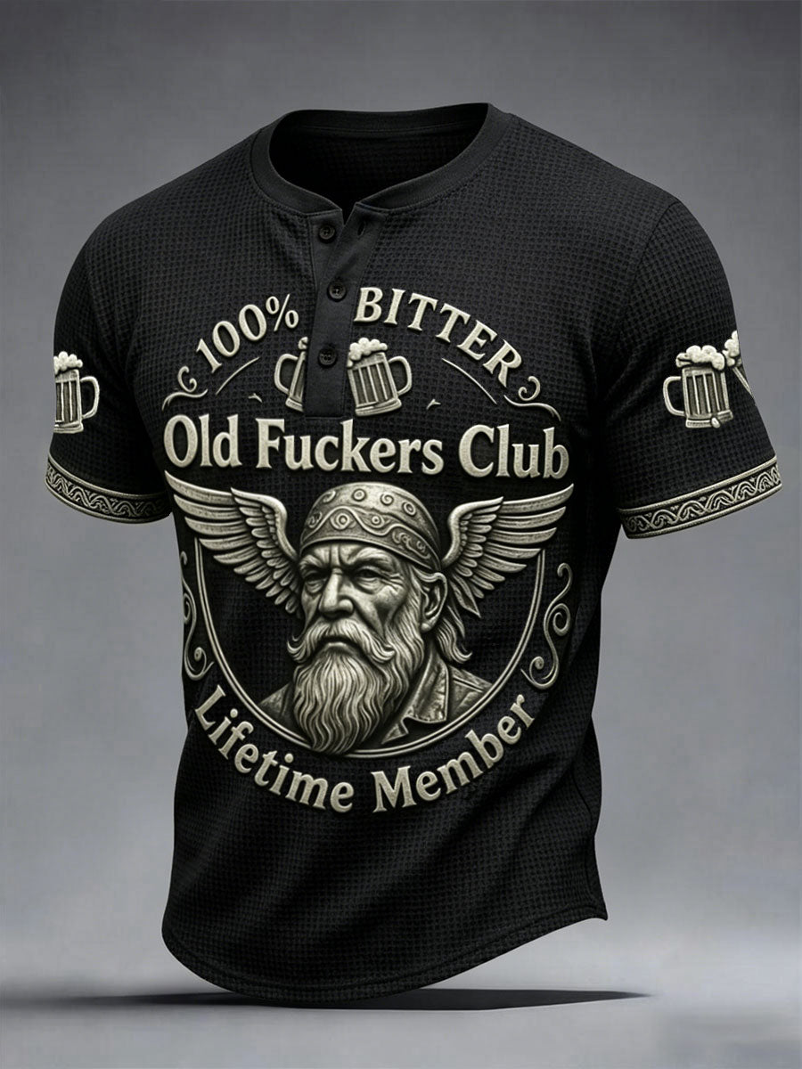 Men's '100% Bitter Old Fuckers Club' Waffle Shirts