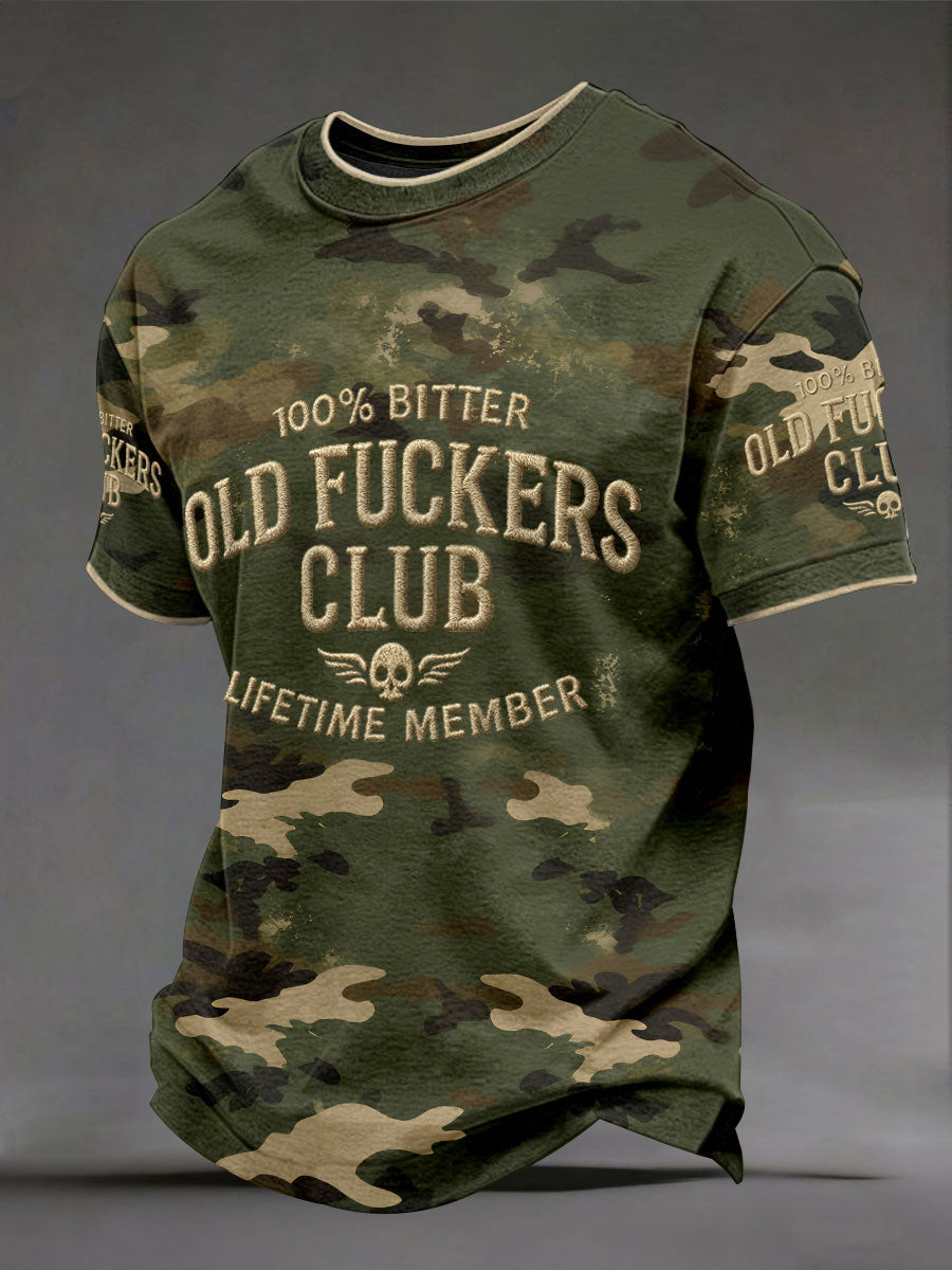Men's '100% Bitter Old Fuckers Club' Camouflage T-Shirts