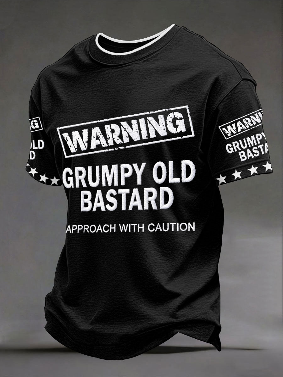 Men's 'warning grumpy old bastard approach with caution' T-shirts