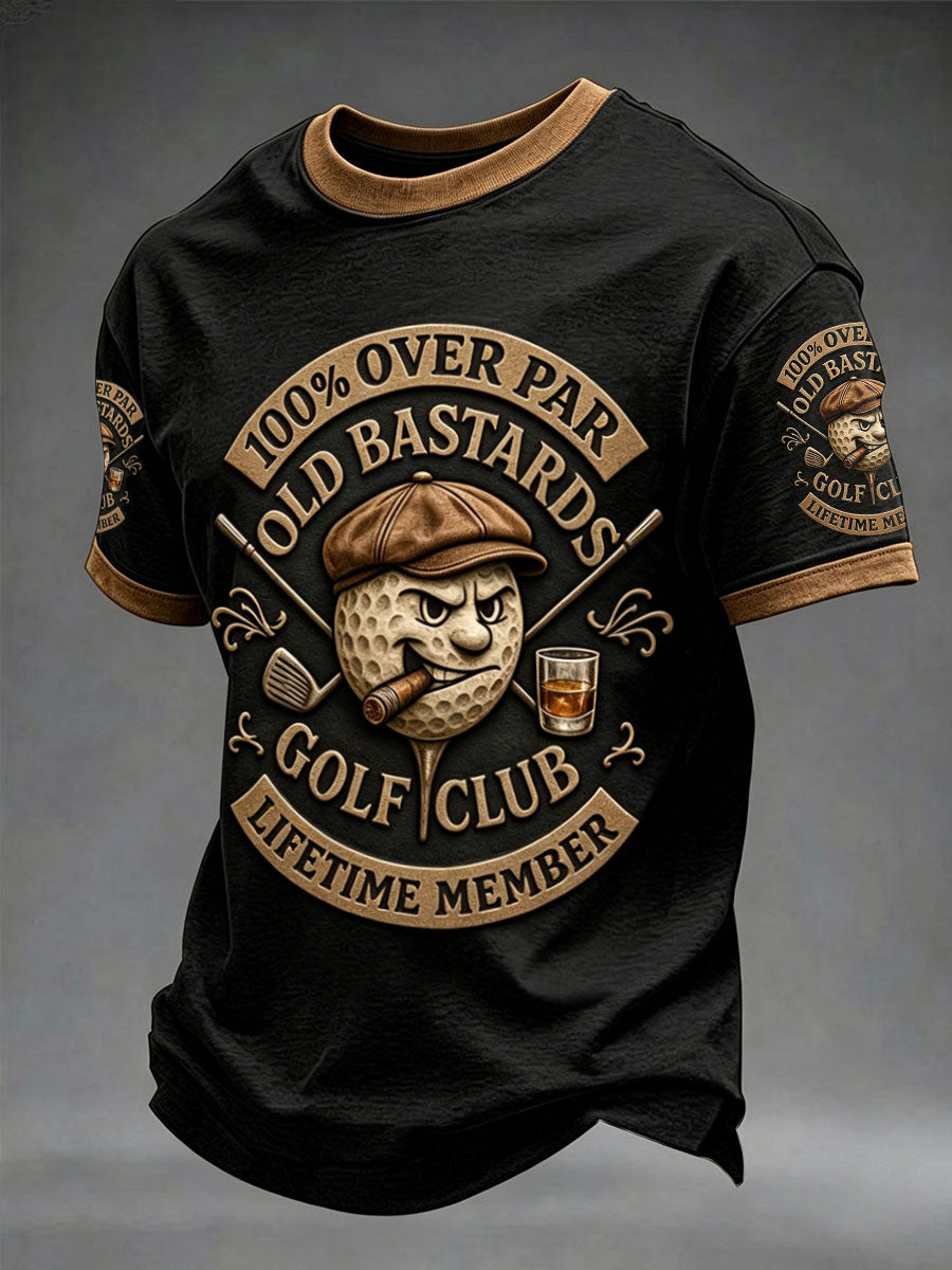 Men's '100% over par old bastards golf club' T-shirts