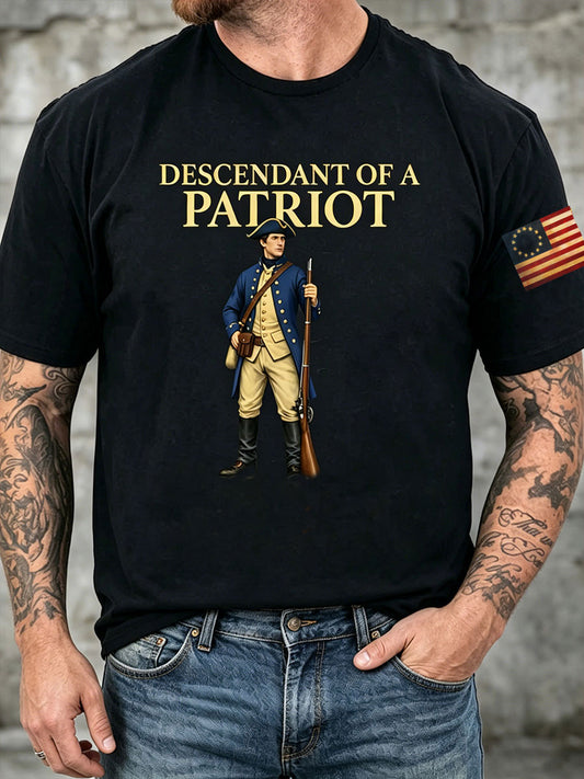 Men's 4th of July Descendant of Patroit Print T-shirt