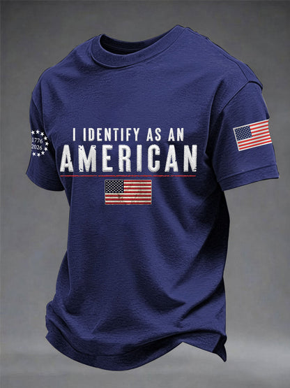 Men's I Identify As An American Casual Patriot Tee