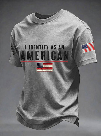 Men's I Identify As An American Casual Patriot Tee