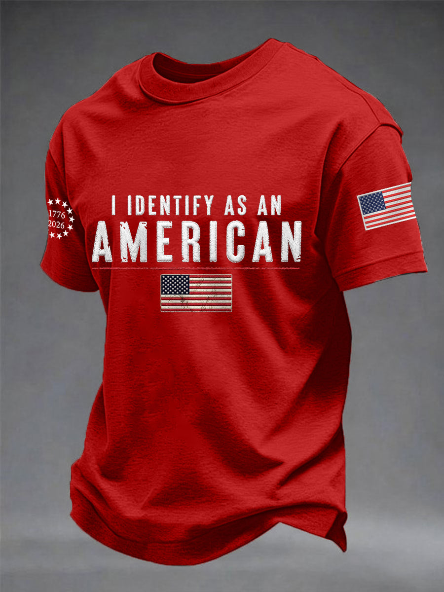 Men's I Identify As An American Casual Patriot Tee