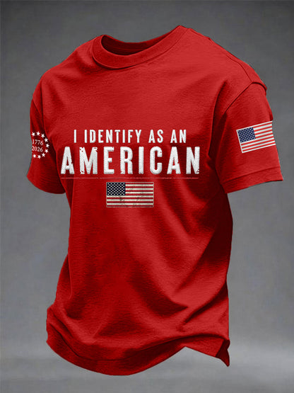 Men's I Identify As An American Casual Patriot Tee