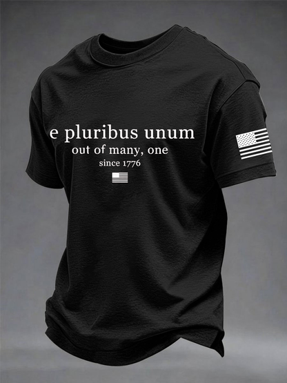 Men's E pluribus unum Printed imitation cotton short-sleeved T-shirt