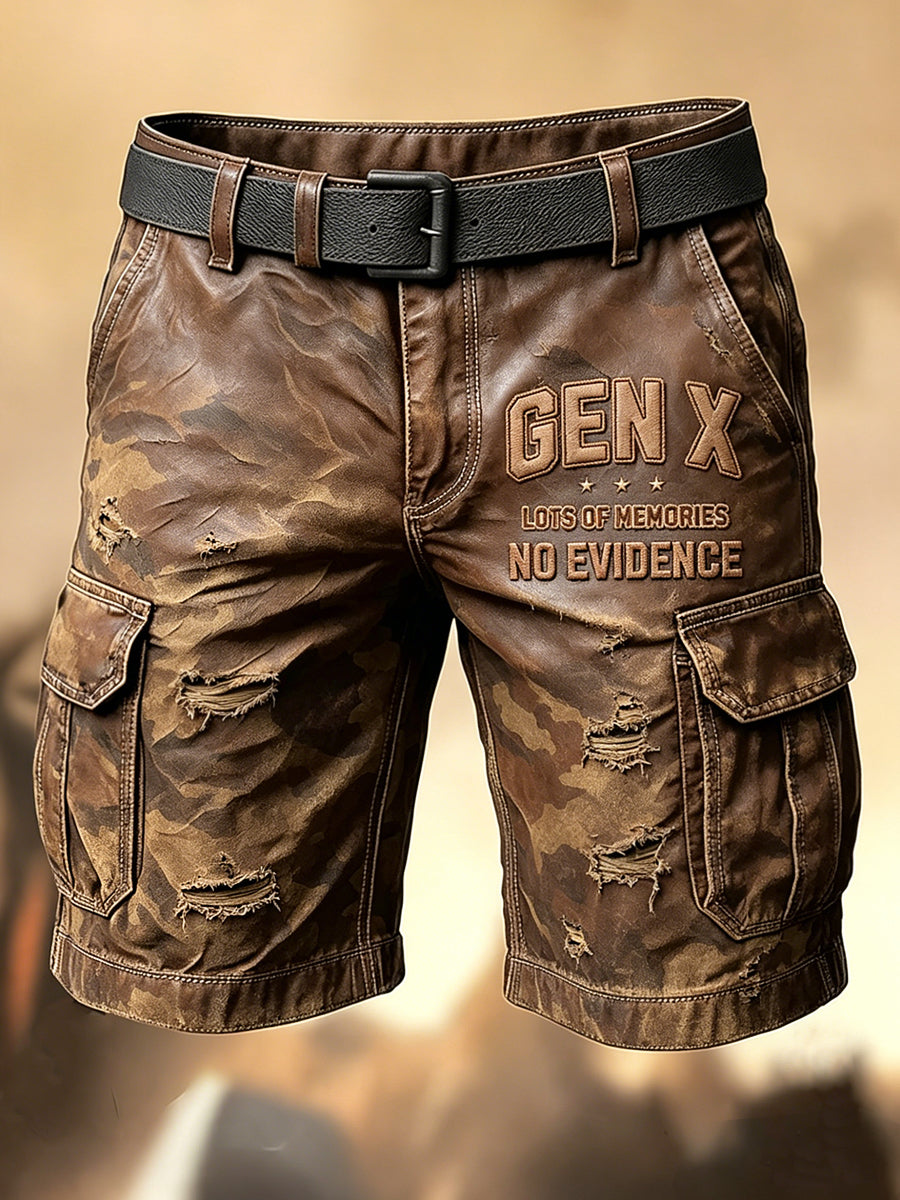 Men's Retro Vacation Business Old Fuckers Club Art Print Casual Shorts