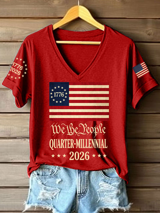 Women's America 1776-2026 V-Neck T-Shirt