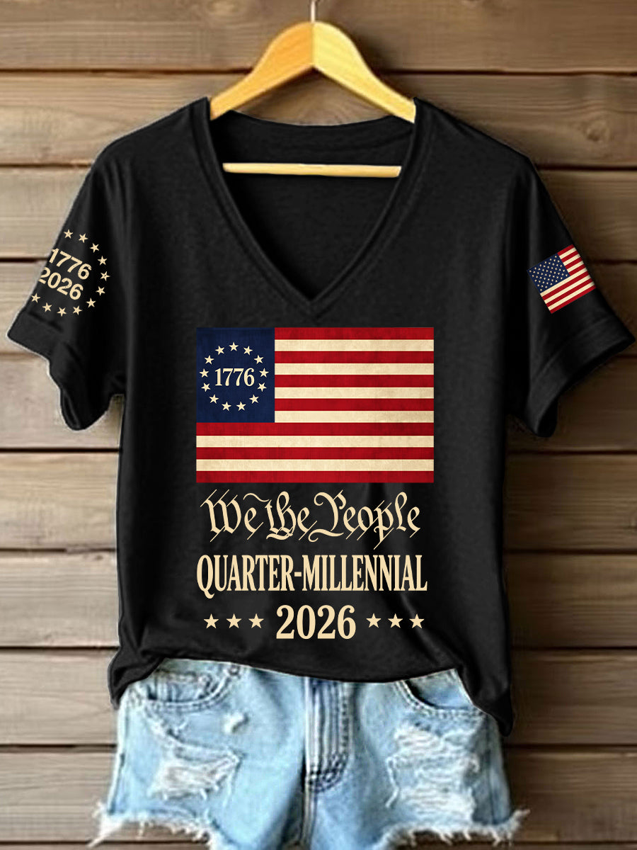 Women's America 1776-2026 V-Neck T-Shirt