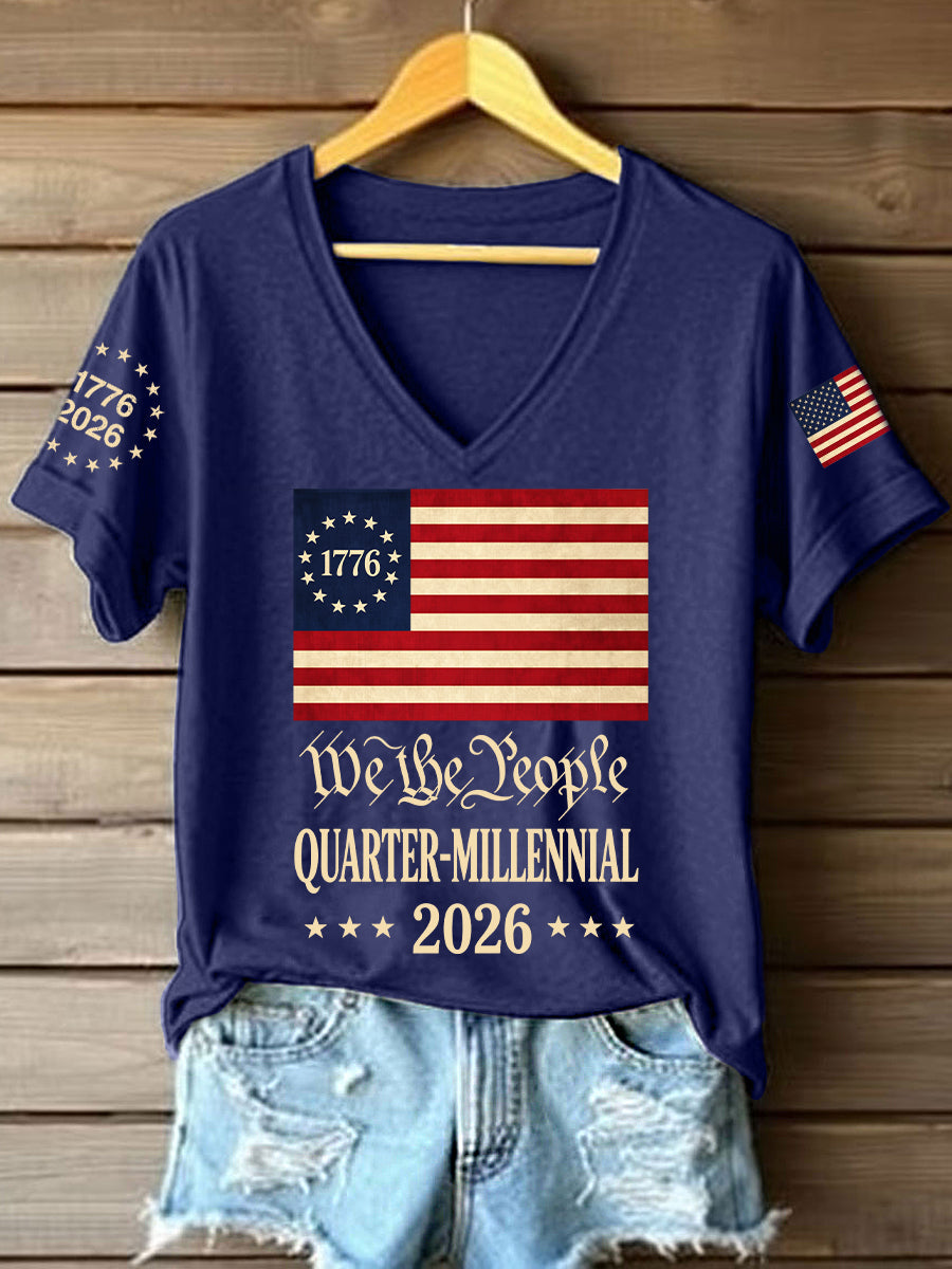 Women's America 1776-2026 V-Neck T-Shirt
