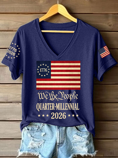 Women's America 1776-2026 V-Neck T-Shirt