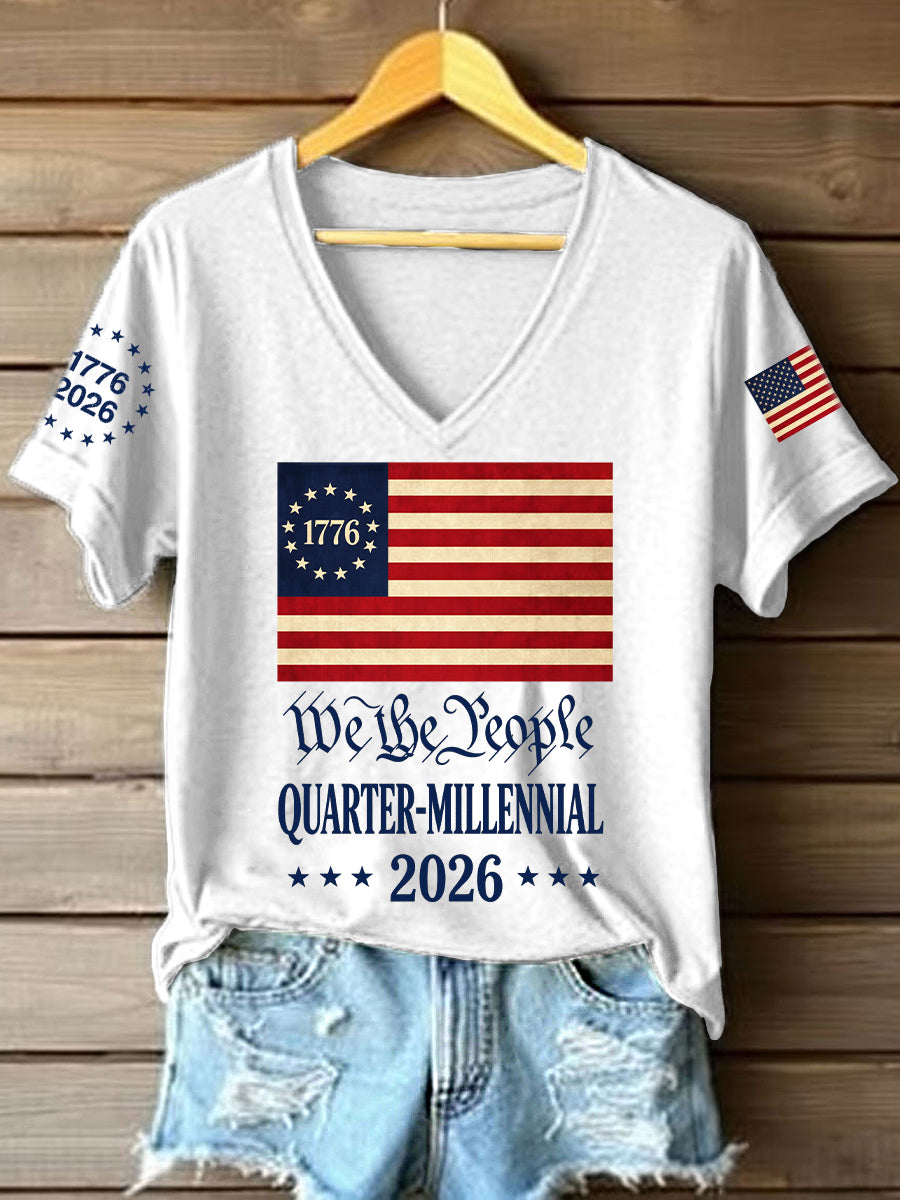 Women's America 1776-2026 V-Neck T-Shirt