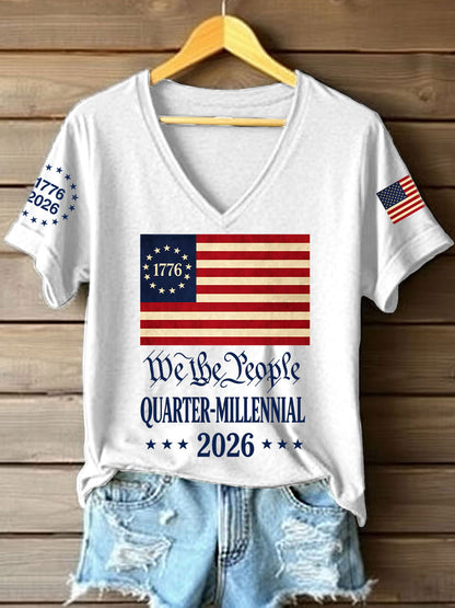 Women's America 1776-2026 V-Neck T-Shirt