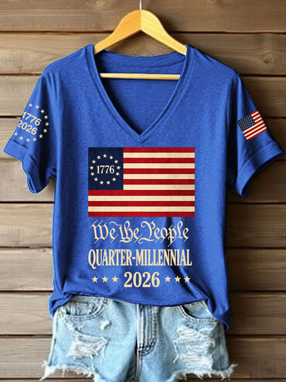 Women's America 1776-2026 V-Neck T-Shirt