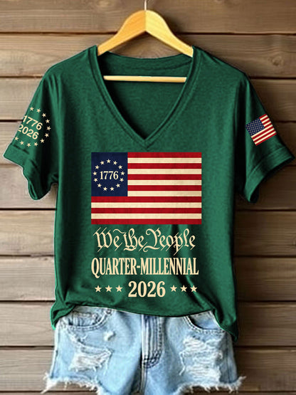 Women's America 1776-2026 V-Neck T-Shirt