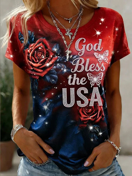 Women's America Printed T-shirt
