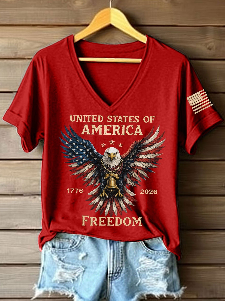 Women's America 1776-2026 V-Neck T-Shirt