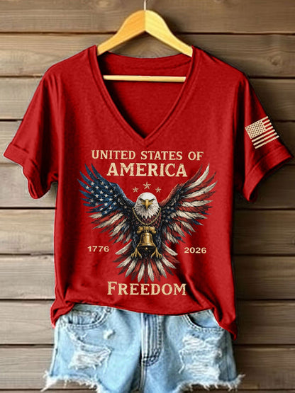 Women's America 1776-2026 V-Neck T-Shirt