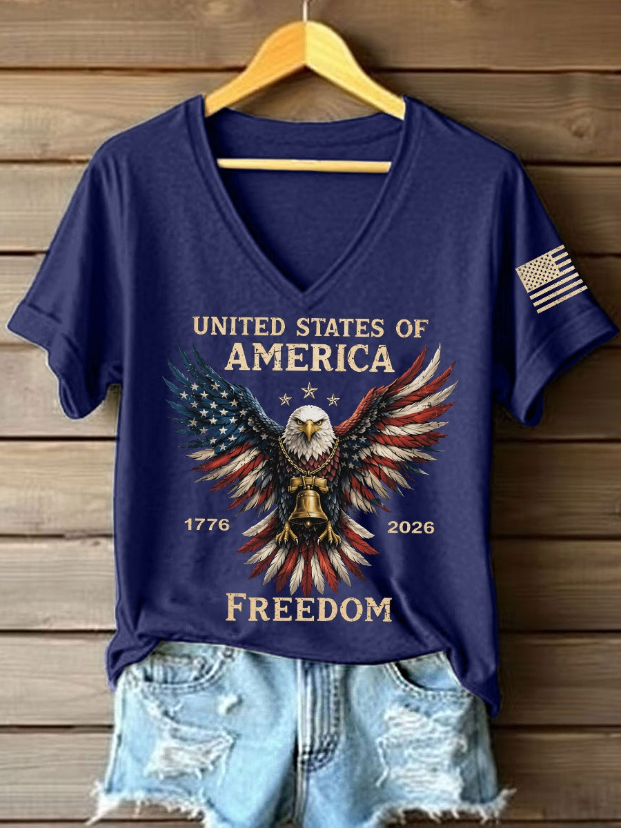 Women's America 1776-2026 V-Neck T-Shirt