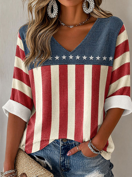 Women's Independence Day American Print Casual T'shirt