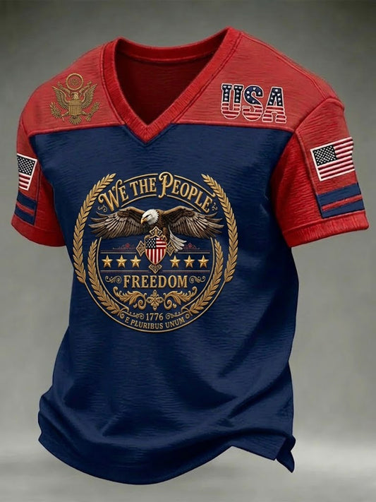 Men's We The People Freedom Printed V-neck T-shirt