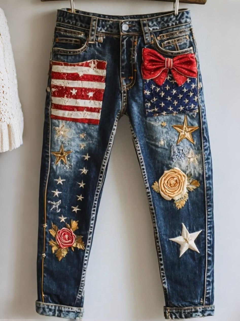 Women's American Flag Printed Pants