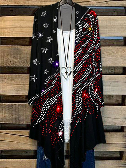 Women's Independence Day American Print Casual Cardigan