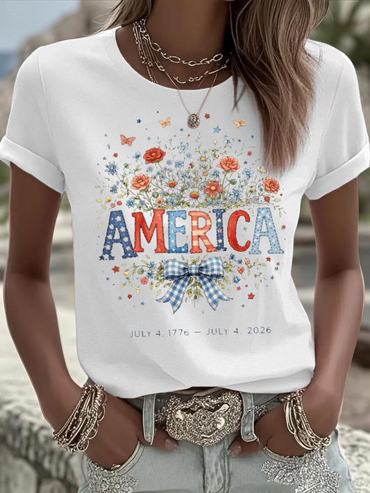 Women's Independence Day short-sleeved T-shirt