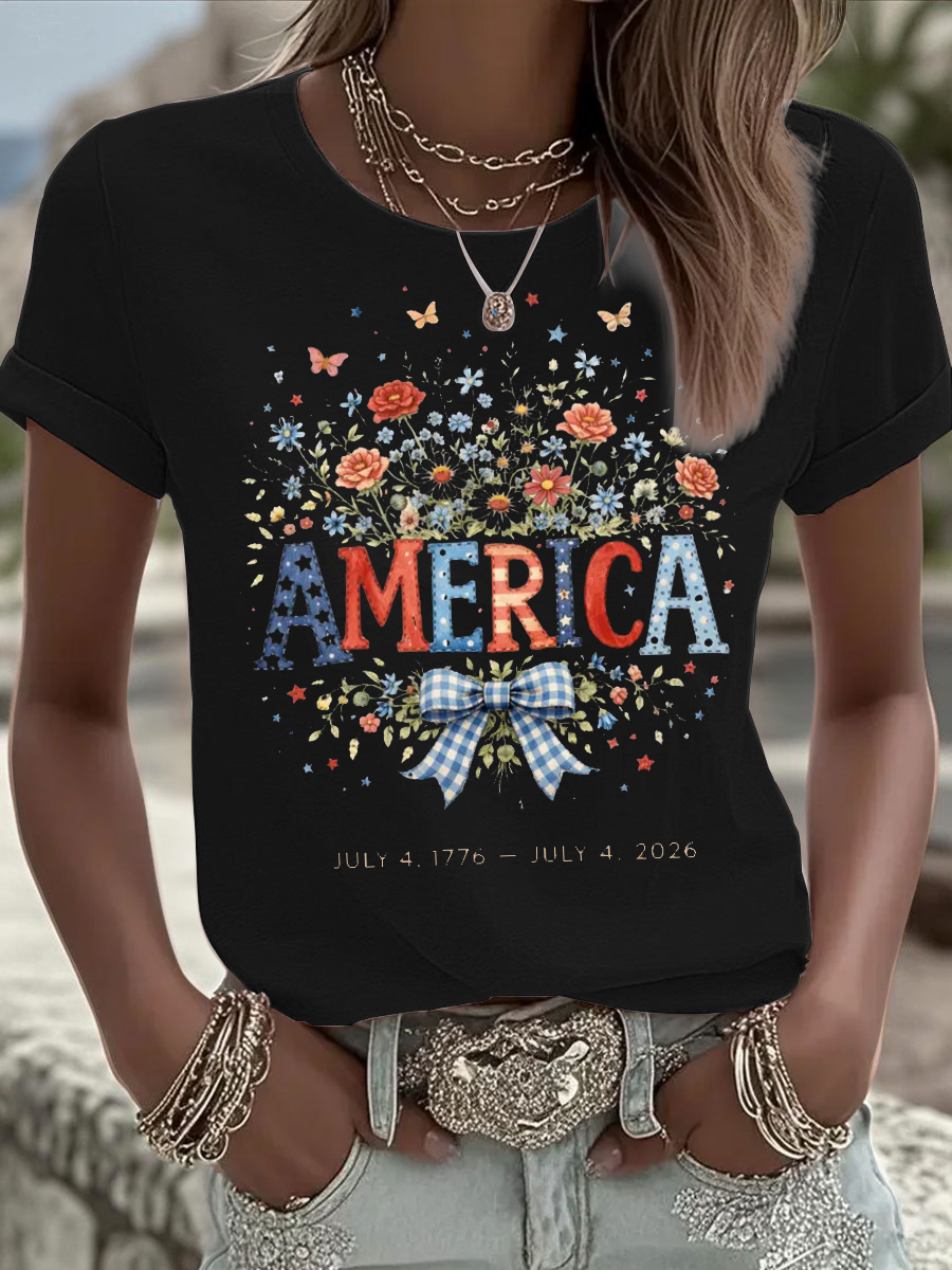 Women's Independence Day short-sleeved T-shirt