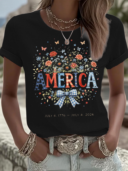 Women's Independence Day short-sleeved T-shirt