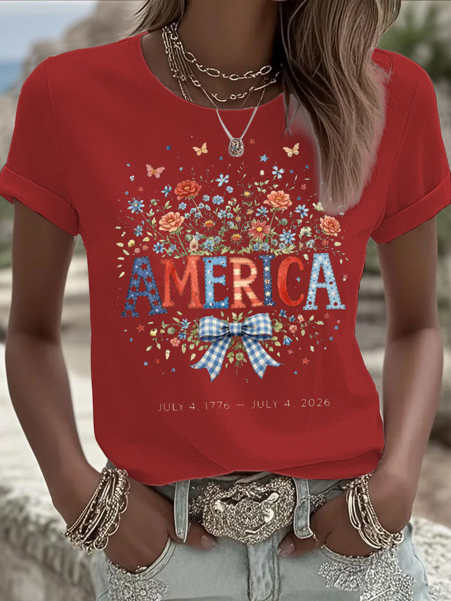 Women's Independence Day short-sleeved T-shirt