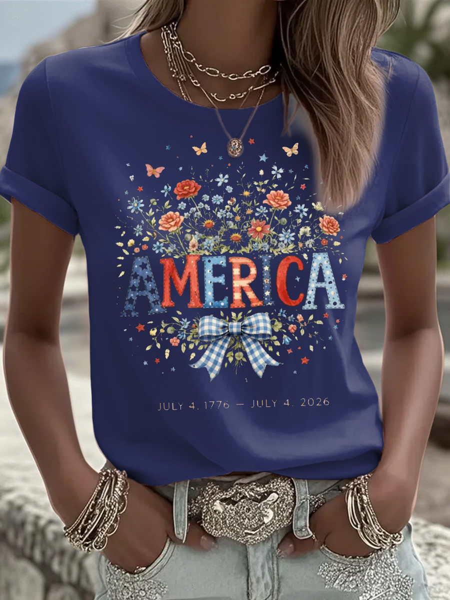 Women's Independence Day short-sleeved T-shirt