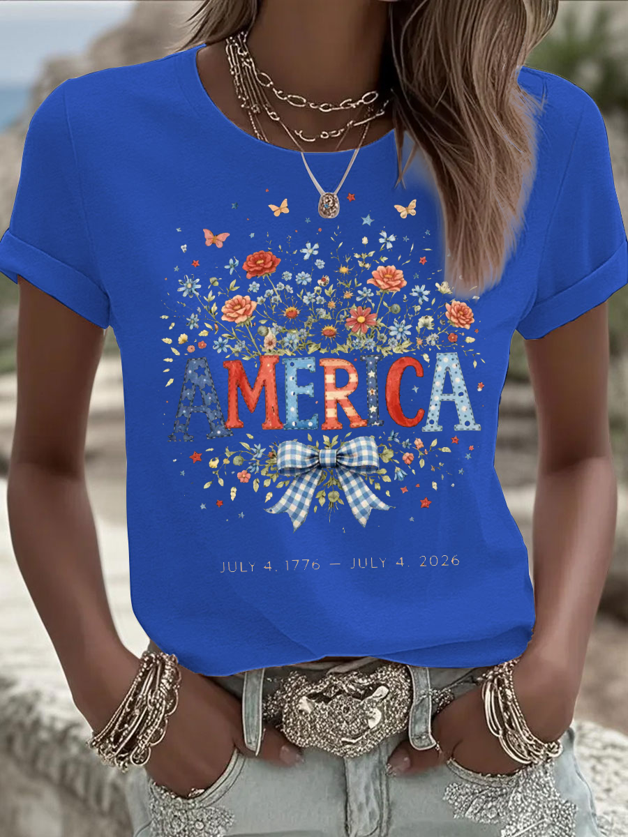 Women's Independence Day short-sleeved T-shirt