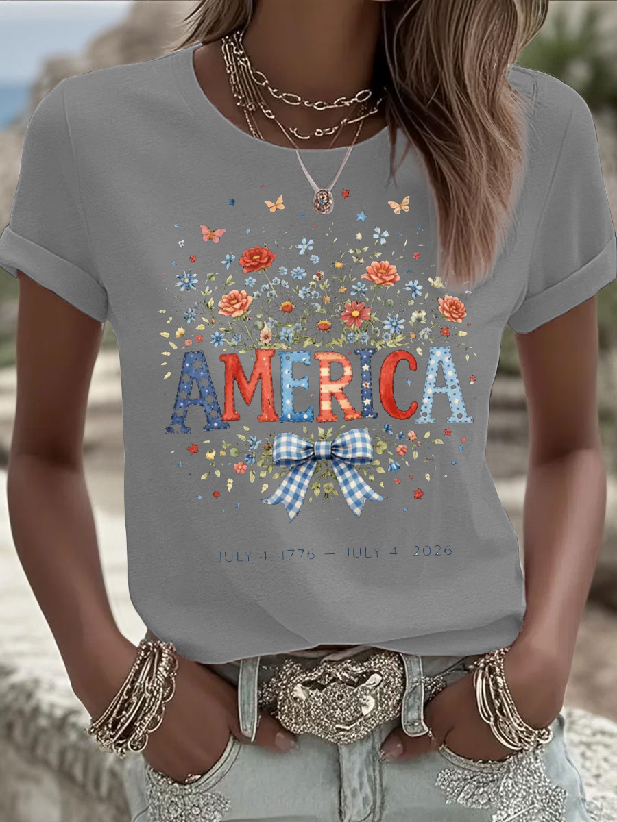 Women's Independence Day short-sleeved T-shirt