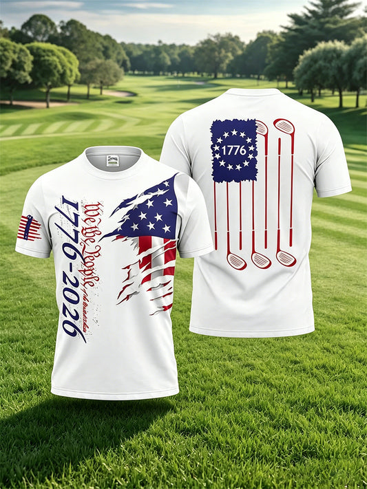 Men's Independence Day We The People 1776-2026 Print Polo