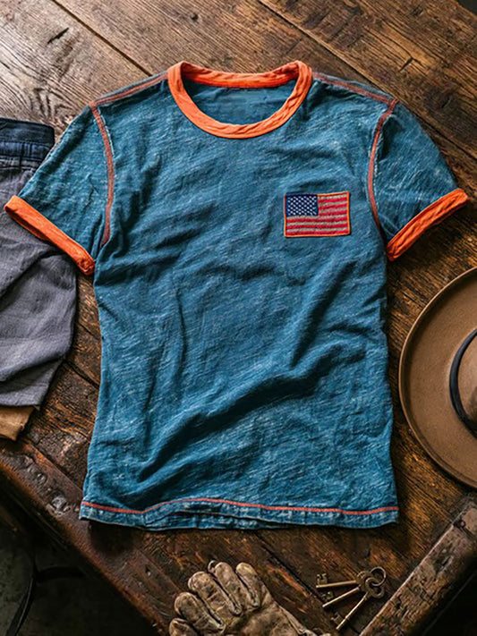 Men's American Print Casual T-Shirt