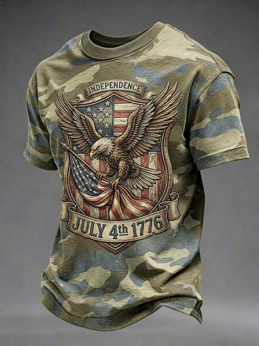 Men's American Independence Day Printed Casual T-Shirt