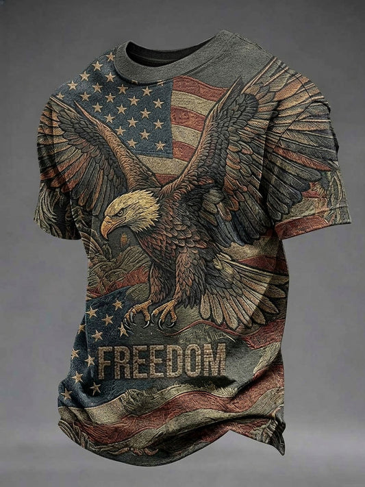 Men's American Independence Day Printed Casual T-Shirt