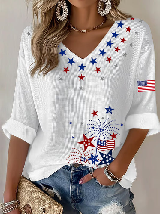 Women's America Print Casual T-shirt
