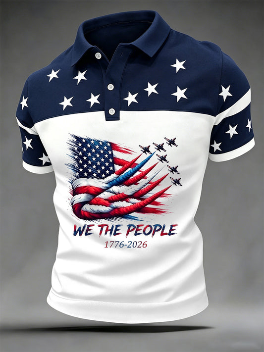 Men's Independence Day We The People Print Polo