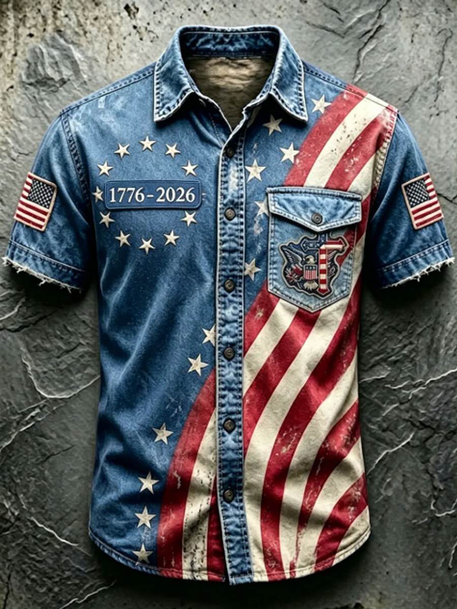 Men'S Anniversary National Faith Print Shirt