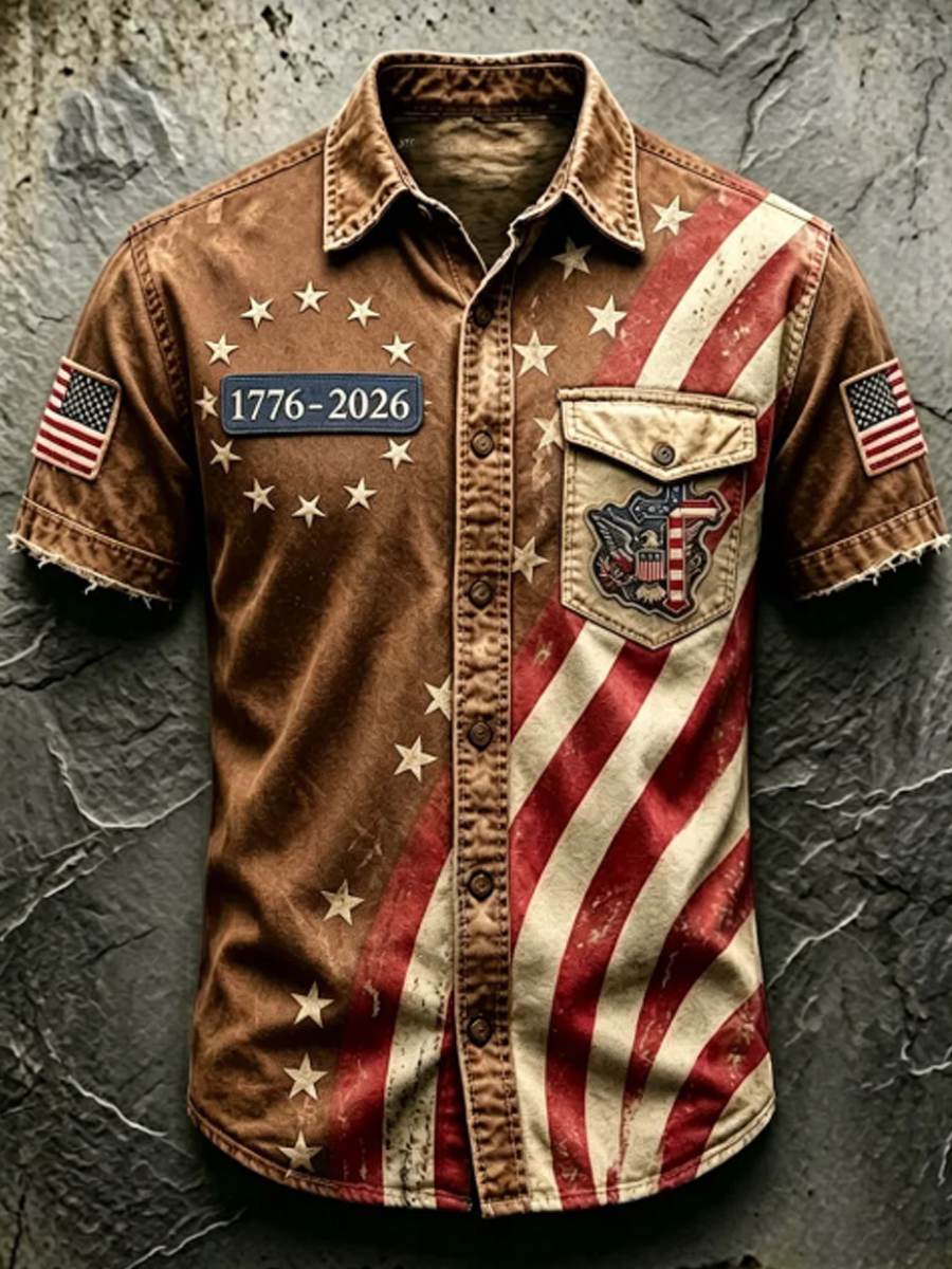 Men'S Anniversary National Faith Print Shirt