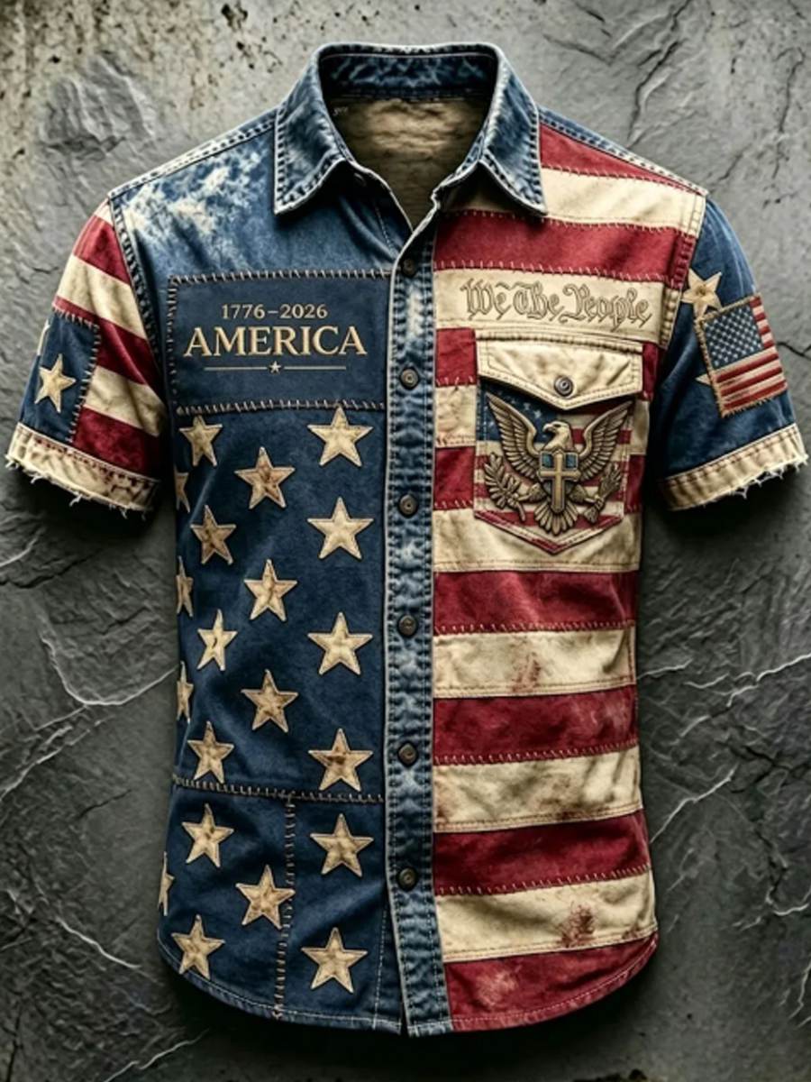Men'S Anniversary National Faith Print Shirt