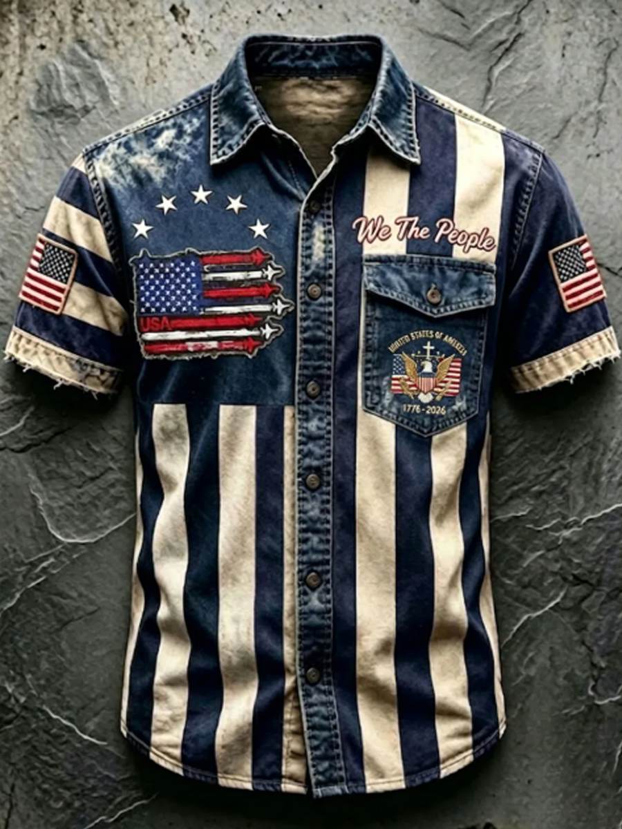 Men'S Anniversary National Faith Print Shirt