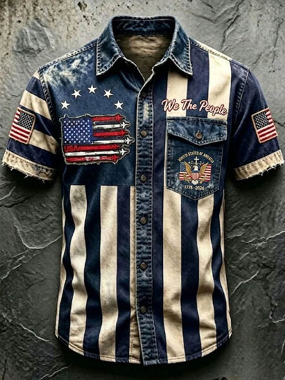 Men'S Anniversary National Faith Print Shirt